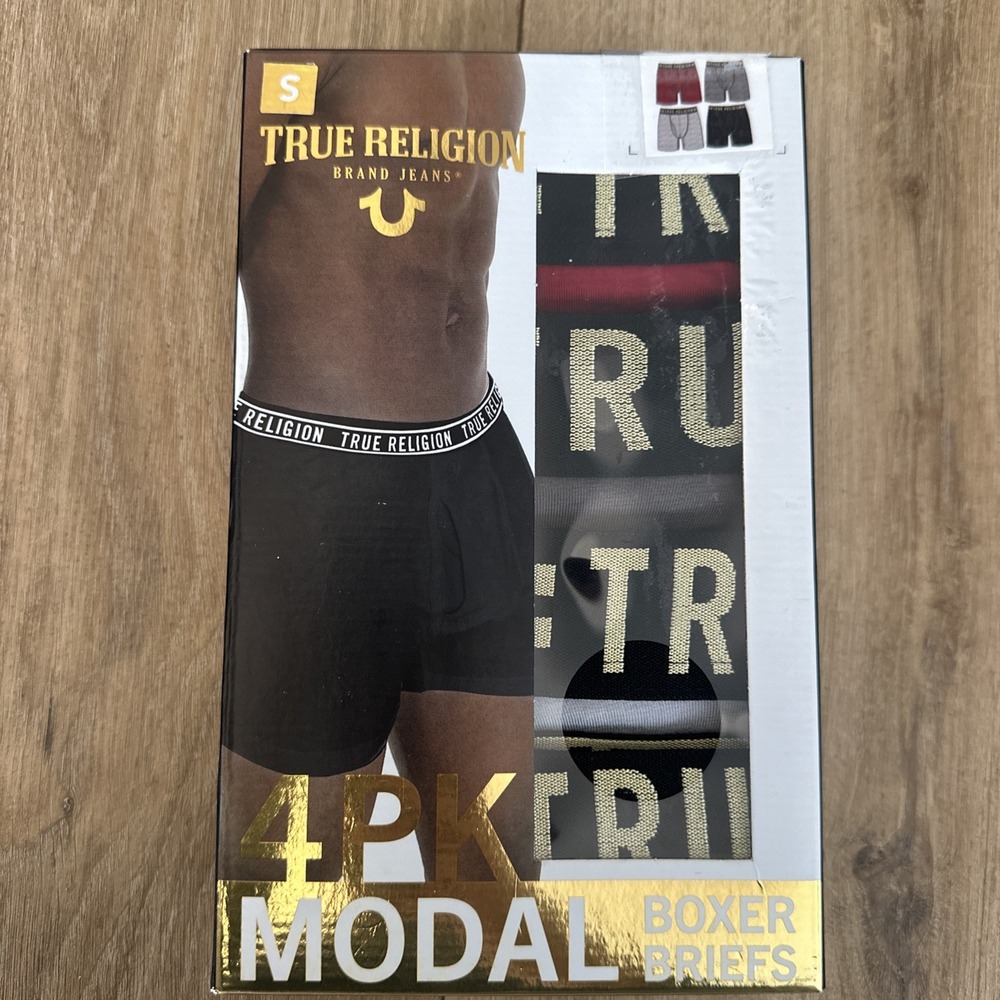 True Religion Modal Boxer Briefs Men 4 pack Multi Small 28-30 New In box